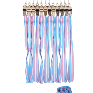 Metal Whistle with Transgender Pride Cord