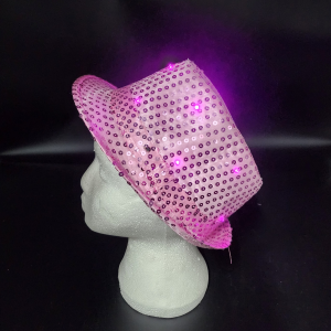 Pink Light Up Sequin Trilby Hat